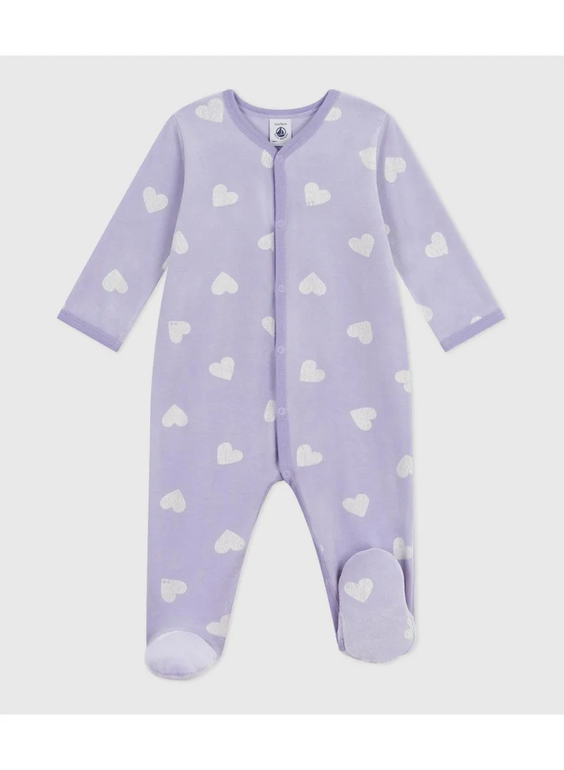 بيتي باتو بدلة بيجامة مخملية بطبعة قلب للأطفال