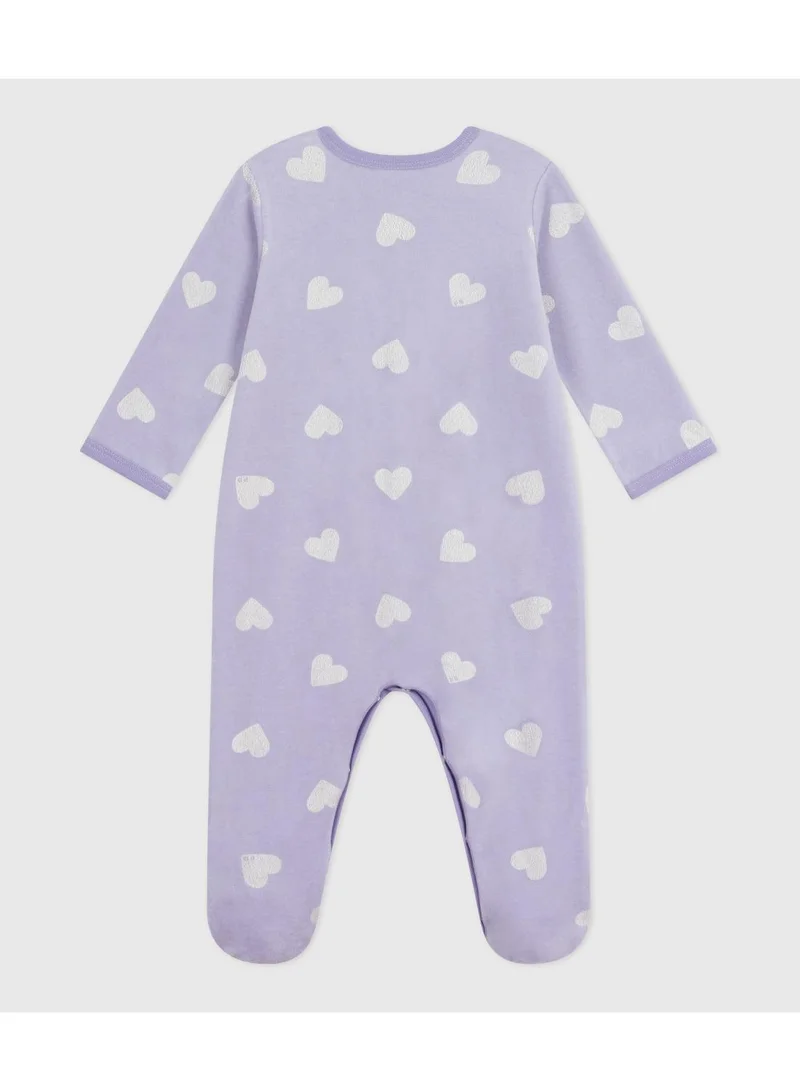 بيتي باتو بدلة بيجامة مخملية بطبعة قلب للأطفال