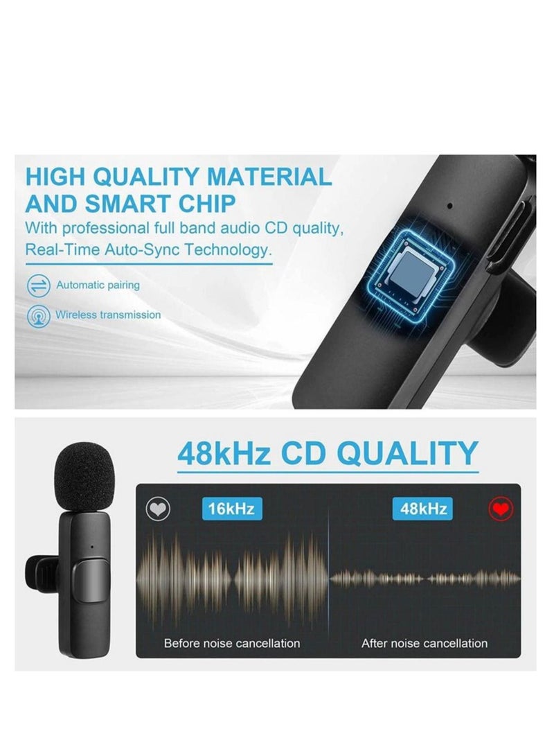 FAWK Wireless Lavalier Microphone for Type-C Phone, Plug-Play Wireless Mic with 2 Microphone for USB-C Android Phone Video Recording, Interview, Vlog, Auto Sync and Noise Reduction - Image 2