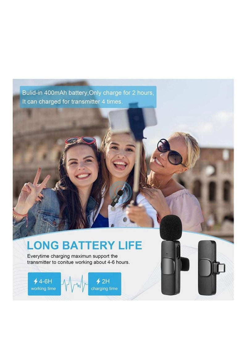 FAWK Wireless Lavalier Microphone for Type-C Phone, Plug-Play Wireless Mic with 2 Microphone for USB-C Android Phone Video Recording, Interview, Vlog, Auto Sync and Noise Reduction - Image 3