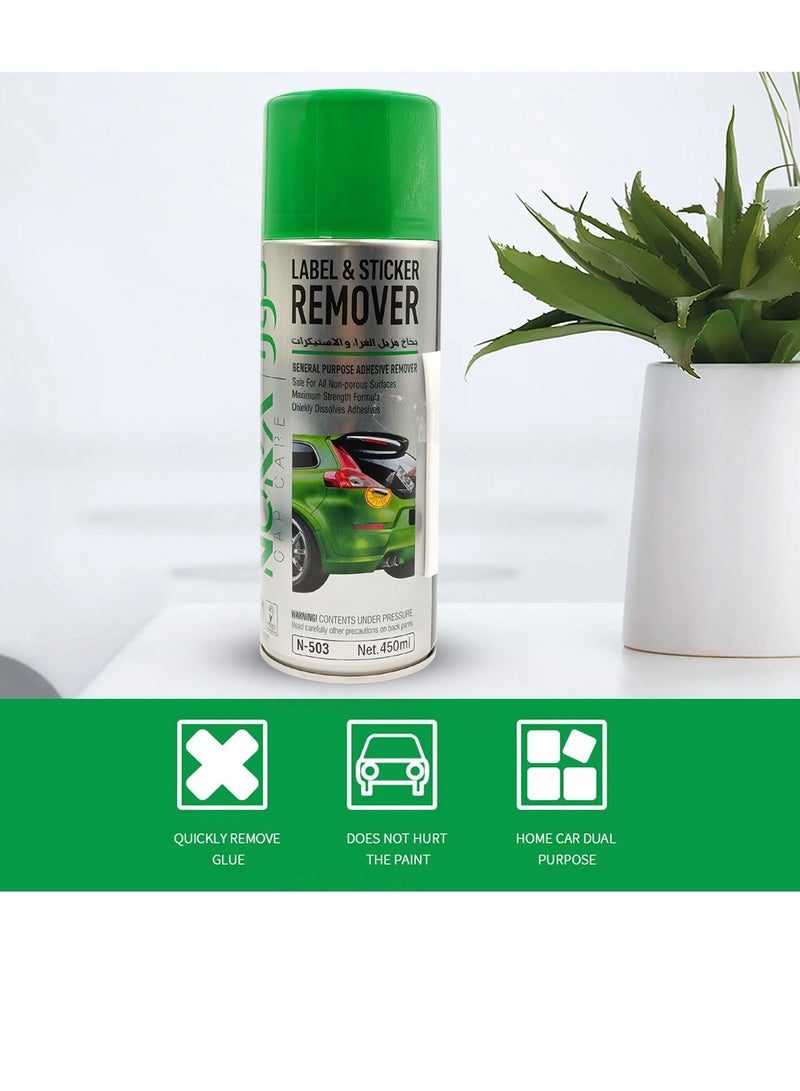 Nora NORA 4 Pcs Label & Sticker Remover Spray N-503 450ml Each – Adhesive Glue Cleaner for Car, Glass, Metal, Plastic – Quick Action, Safe on Paint, Home & Auto Use  - Image 4