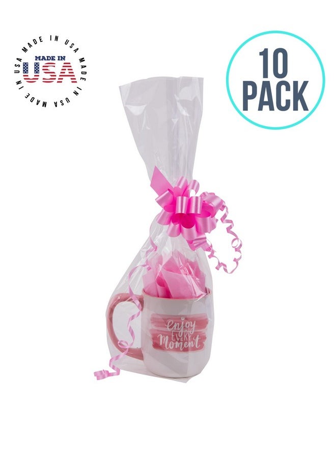 A1 Bakery Supplies - 10 Pack Bopp Clear Cello Cellophane Bags Gift Basket Package Flat Gift Bags Bopp Bags (Flat 9 X 20) - Image 1