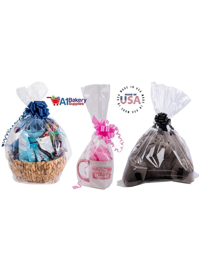 A1 Bakery Supplies - 10 Pack Bopp Clear Cello Cellophane Bags Gift Basket Package Flat Gift Bags Bopp Bags (Flat 9 X 20) - Image 1