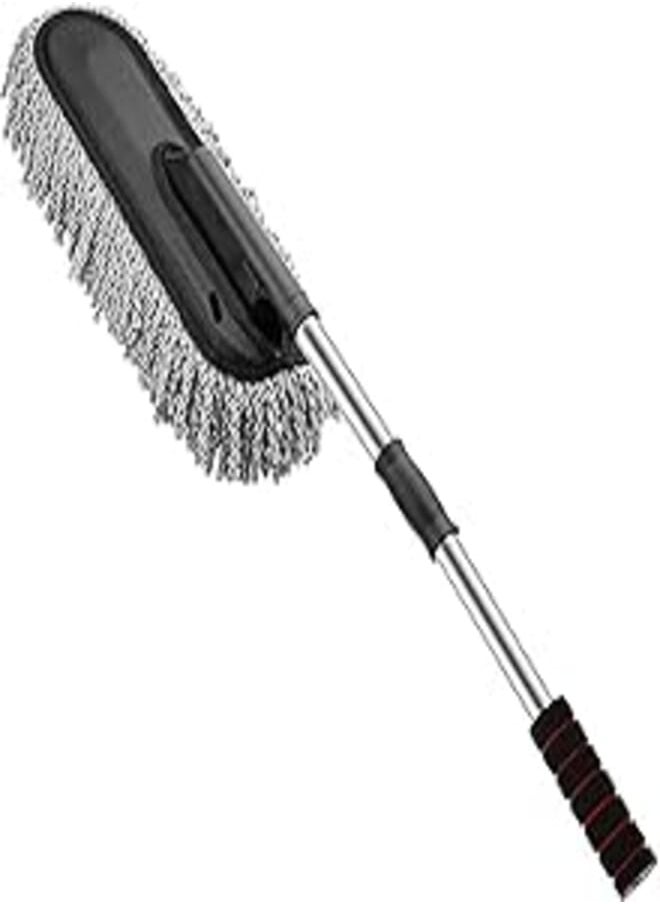 UShop - YUSHOP Microfiber Car Cleaning Brush with Extendable Long Handle, Scratch Free, Car Dust Brush for Trucks, SUV, RV, Motorcycles, Boats, Home (Gray) - Image 1