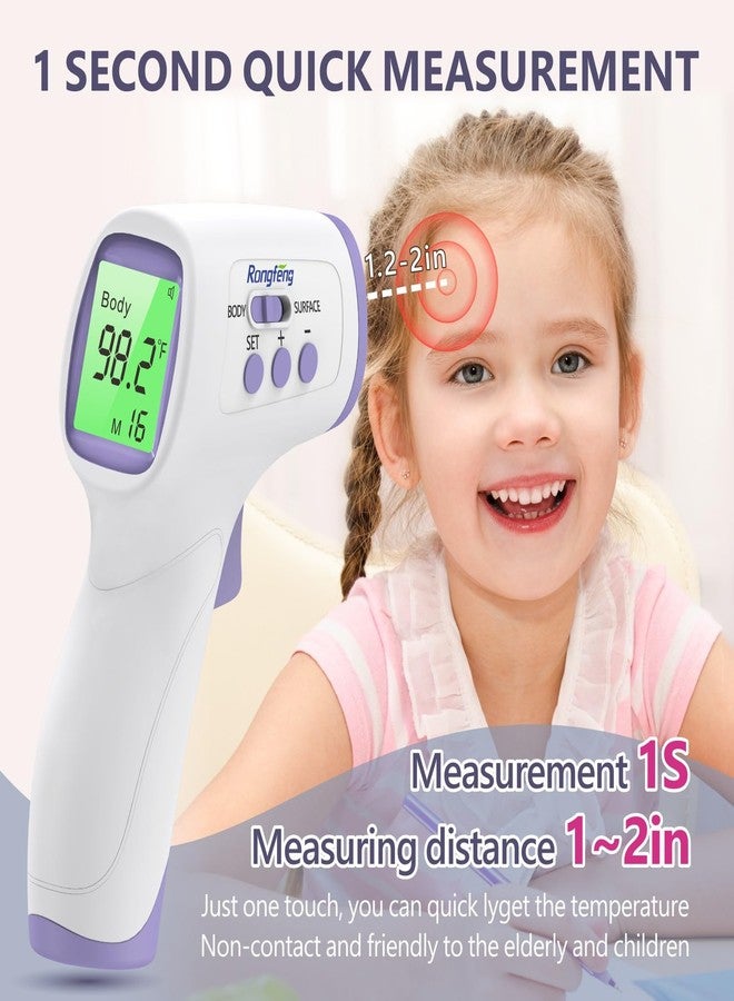 Rongfeng No-Touch Forehead Thermometer for Adults and Kids, Digital Thermometers with Fever Alarm, 3 Backlit and 32 Memories Fast Accurate Results, Easy for All Ages, Basal Thermometer - Image 5