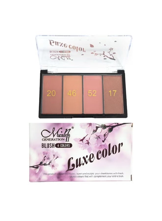 Mn MENOW Luxe Color Blush Palette 4 Color - Image 1