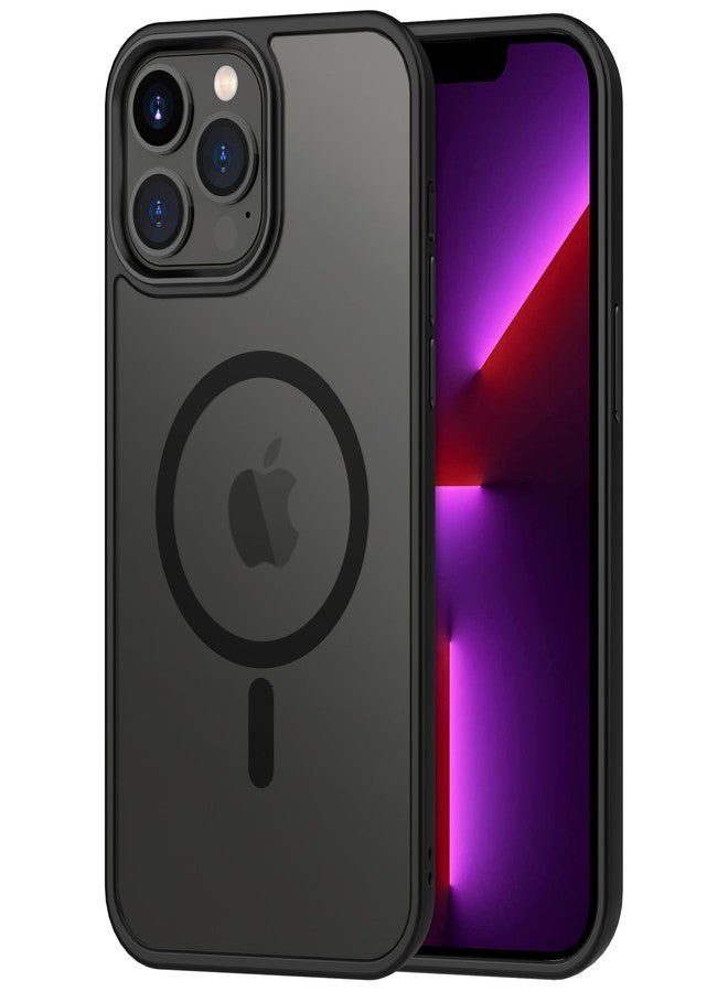 CACOE Magnetic Case for iPhone 13 Pro Max 6.7 inch, Compatible with MagSafe & Magnetic Car Phone Mount,TPU Thin Phone Cases Cover Protective Shockproof Anti-Fingerprint Matte Black - Image 1