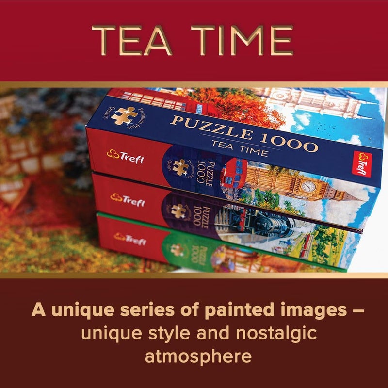 Trefl Four Seasons 1000 Jigsaw Puzzle, Premium Plus, Tea Time 27"x19" A Series of Painted Nostalgic Pictures, Perfect Matching of Elements, for Adults and Children from 14 Years Old - Image 4