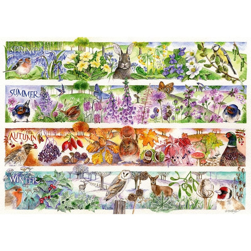 Trefl Four Seasons 1000 Jigsaw Puzzle, Premium Plus, Tea Time 27"x19" A Series of Painted Nostalgic Pictures, Perfect Matching of Elements, for Adults and Children from 14 Years Old - Image 2