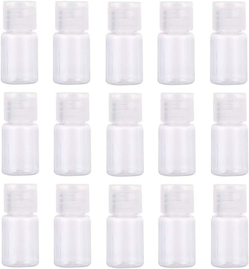 24 Pcs 0.17oz/5ml Clear Plastic Empty Bottles Refillable Travel Containers with Flip Cap Toiletry Bottles Cosmetic Sample Bottles for Shampoo Body Wash Lotion Cream Toner Essential Oil