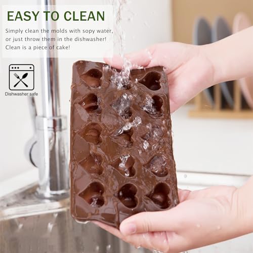 JOERSH 5PCS Silicone Chocolate Molds for Candy, Fat Bombs Snacks & Truffles, 9 Shapes 93 Cavities Candle Soap Wax Melts Mold (Square, Round, Heart, Star, Flower Shapes) - Image 4