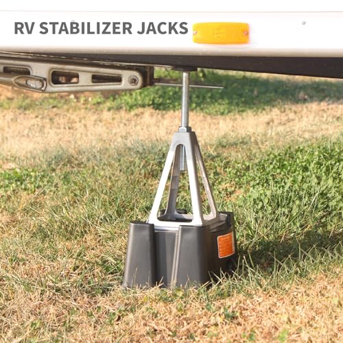 OULEME أعمدة تثبيت RV من OULEME، دعامات جاك للتخييم RV، مع صواميل براغي إضافية وسادات مطاطية - 4 عبوات - Image 4