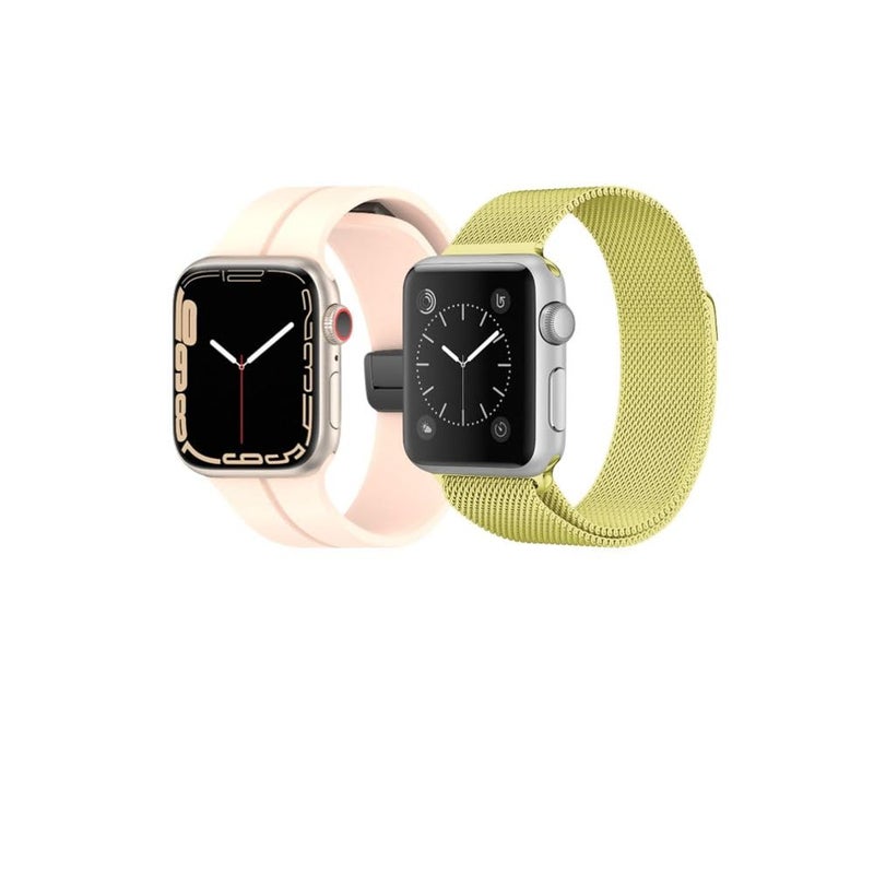 BURAQ 2-Pack Sports Replacement Bands Compatible with Apple Watch 49/46/45/44/42mm – Series Ultra 2/Ultra/9/8/7/SE/6/5/4/3/2/1 – Model #1245 - Image 2