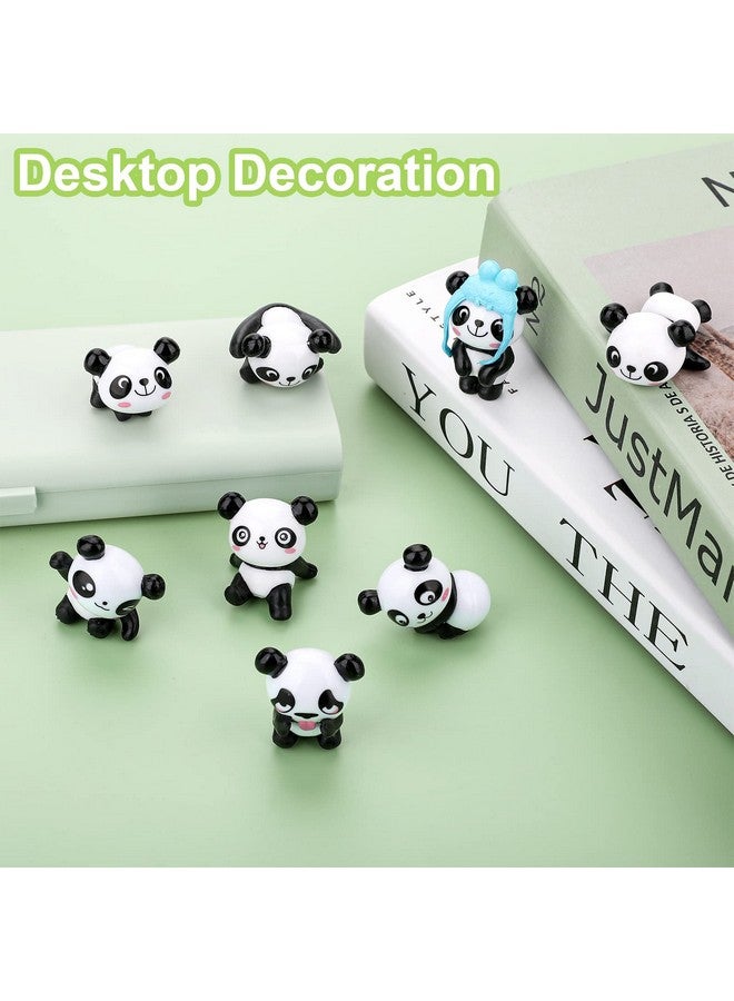 cobee Panda Figures Cake Toppers, 8 Pcs Miniature Cake Decorations Panda, Birthday Party Supplies Panda Cake Toppers Decor - Image 4