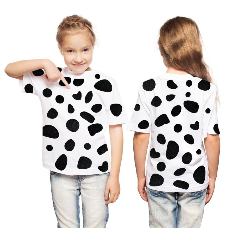 YCDMLJC 15 Sheets Black Adhesive Felt, 360pcs Self Adhesive Pads Irregular Spotty Dog Style Felt,for Dalmatian Shirt,Adult Kids Halloween Party DIY Projects Costume Stickers - Image 4