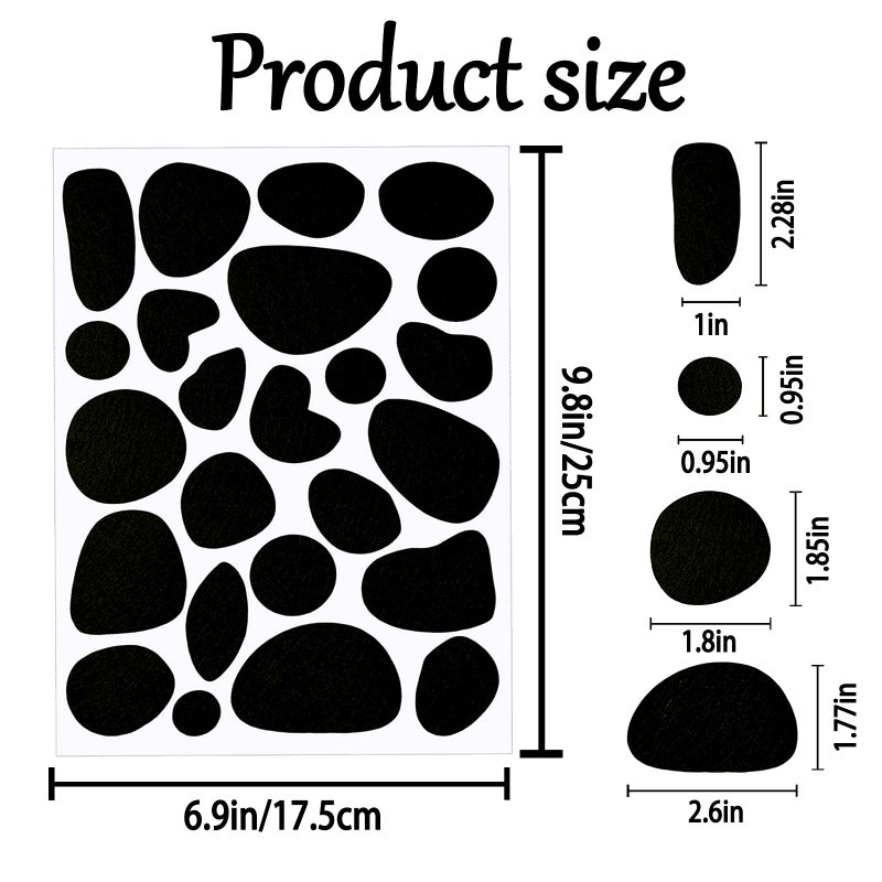 YCDMLJC 15 Sheets Black Adhesive Felt, 360pcs Self Adhesive Pads Irregular Spotty Dog Style Felt,for Dalmatian Shirt,Adult Kids Halloween Party DIY Projects Costume Stickers - Image 2
