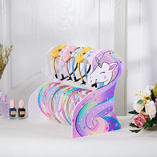 FIOBEE Girls Headband Holder Organizer Unicorn Headband Storage Hair Accessories Organizer Hairband Display Stand Home Room Decors for Kids - Image 4