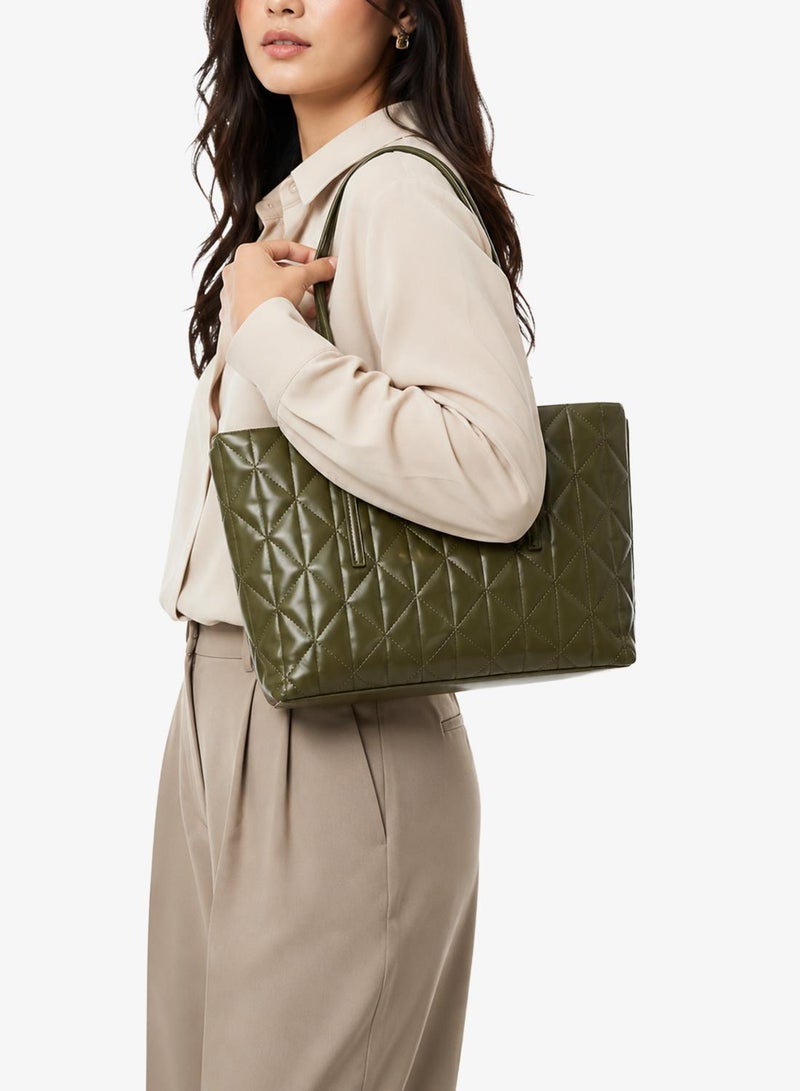 CALVIN KLEIN Emblem Quilted Tote Bag - Image 5