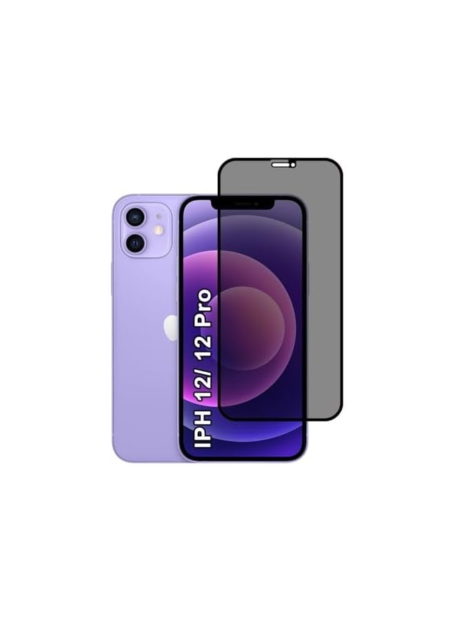 PROMASS Privacy Screen Protector For iPhone 12/12 Pro 9H Hardness Anit Spy Tempered Glass Film [100% Privacy Protection], Bubble Free Easy Installation, Full Coverage And Anti Scratch - Image 1