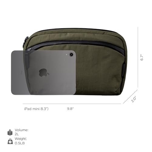 ALPAKA Flight Sling 2L- Small Sling Bag For Men Travel Lightweight,Portable, Packable, with Quick Release Shoulder Strap - Integrated Key Leash - WeatherProof,Green Axoflux 400 - Image 5