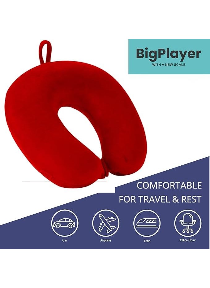BigPlayer BigPlayer Neck Pillow for Travel Neck Support Red Pillow for Neck Pain Travel Accessories Air Pillow Car Head Rest Pillow Neck Pain Relief Pillow Cervical Pillow Neck Pillow for Sleeping  - Image 2