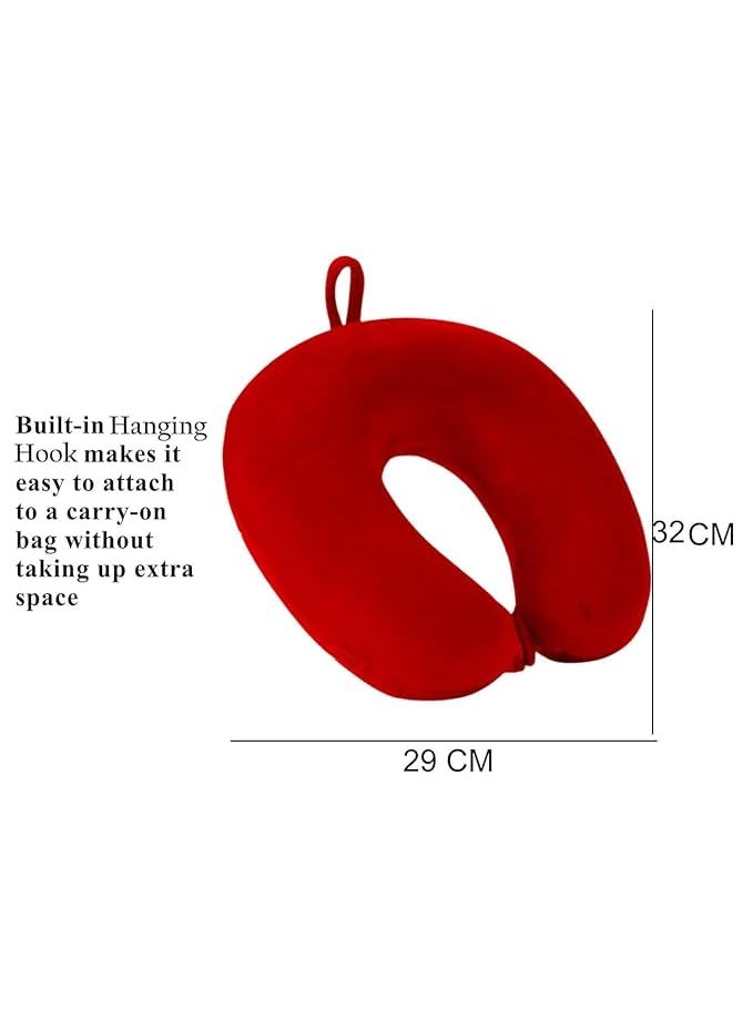 BigPlayer BigPlayer Neck Pillow for Travel Neck Support Red Pillow for Neck Pain Travel Accessories Air Pillow Car Head Rest Pillow Neck Pain Relief Pillow Cervical Pillow Neck Pillow for Sleeping  - Image 3