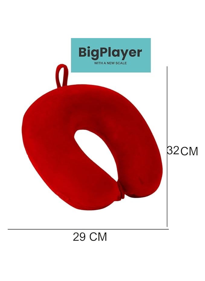 BigPlayer BigPlayer Neck Pillow for Travel Neck Support Red Pillow for Neck Pain Travel Accessories Air Pillow Car Head Rest Pillow Neck Pain Relief Pillow Cervical Pillow Neck Pillow for Sleeping  - Image 5