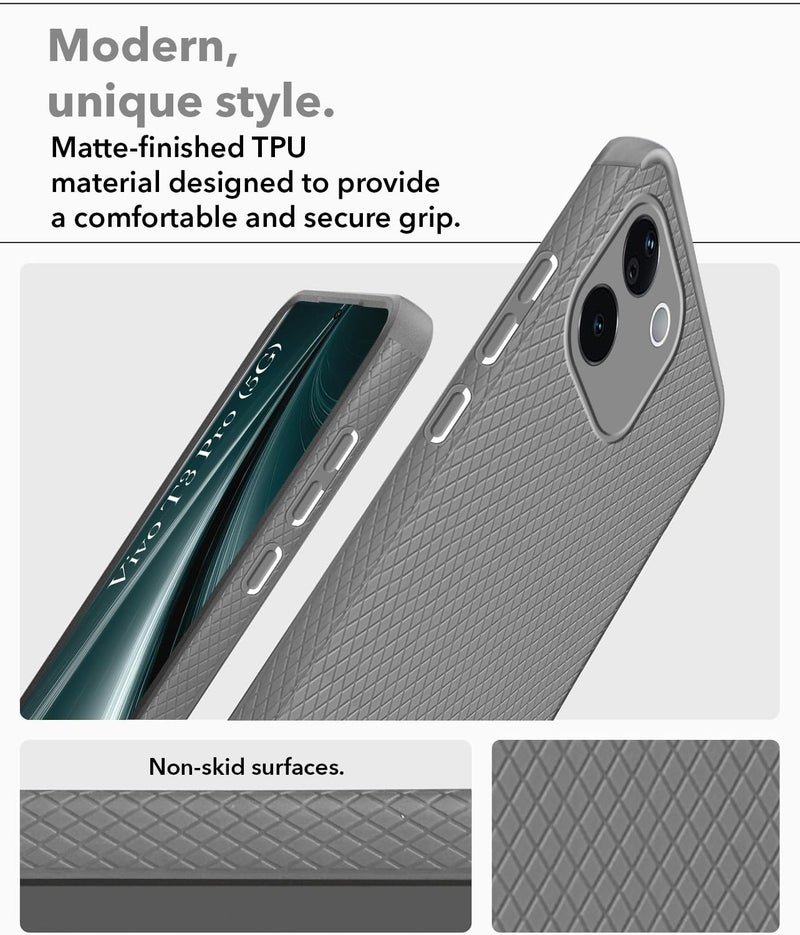 Jkobi Back Cover Case for Vivo T3 Pro (Liquid Silicone | Side Grip | Camera Protection) - Image 3