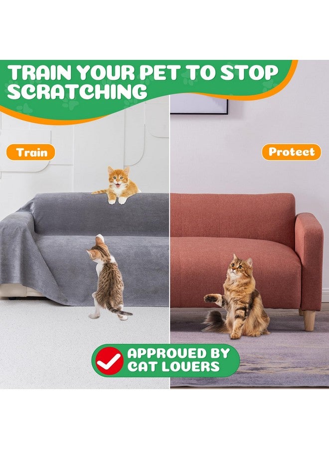 Loiion Cat Scratch Furniture Protector - Anti-Slip, Waterproof Sofa Cover To Keep Cats Off, Pet-Friendly Couch Protectors For 3 Cushion Couch, Gray Anti-Scratch Couch Cover For Pets And Kids 134"X71" - Image 3