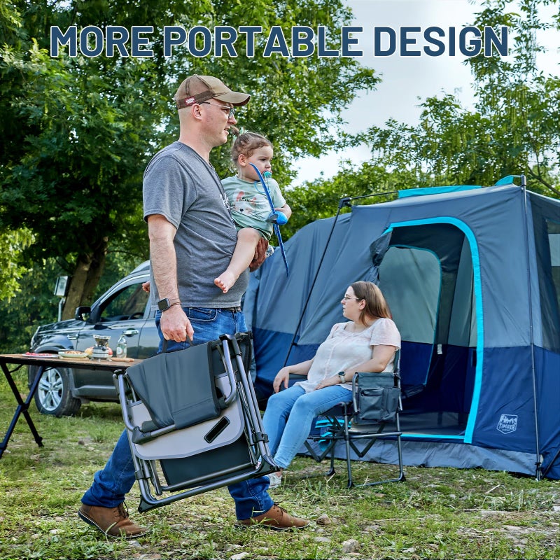 TIMBER RIDGE Aluminum Camping Directors Chair with Side Table Pocket, Portable Folding Chair, Heavy Duty Lawn Chair for Fishing Trip Picnic Concert Outdoor 400lbs, Navy - Image 3