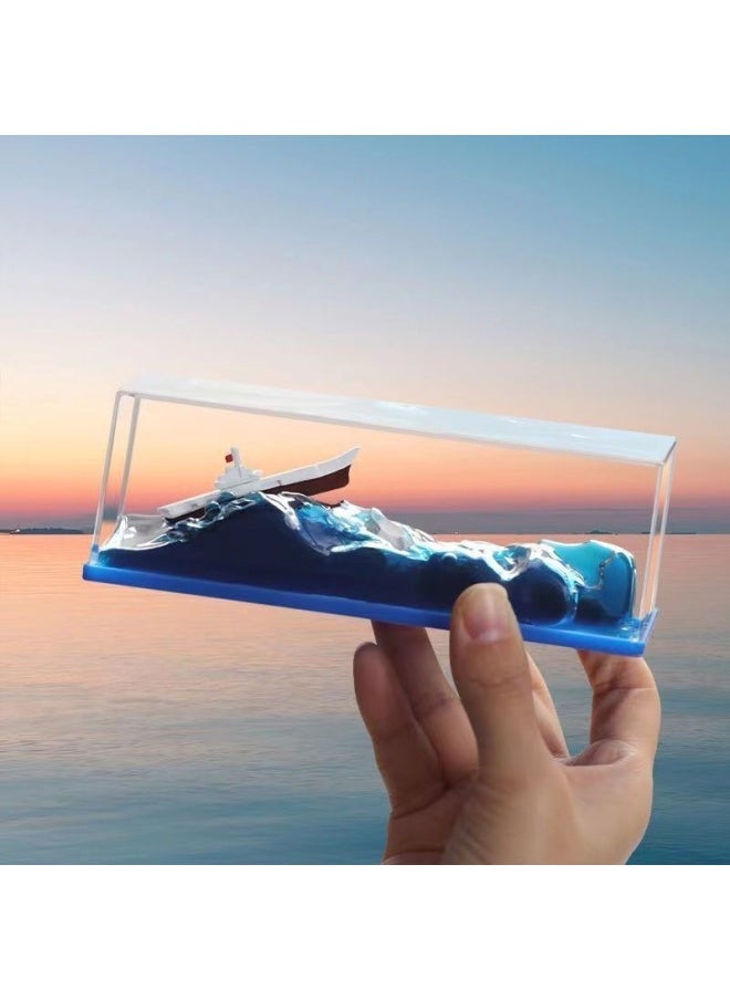 Cruise Ship Fluid Drift Bottle Desktop Ornaments Small Gifts Boys Love Birthday Gifts Titanic Ornaments-Color:Titanic-White Box (Export) - Image 5