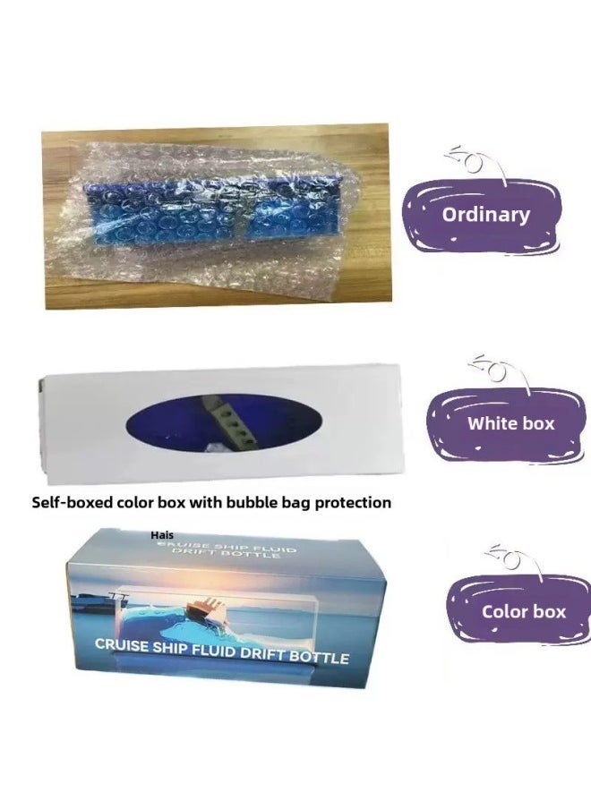 Cruise Ship Fluid Drift Bottle Desktop Ornaments Small Gifts Boys Love Birthday Gifts Titanic Ornaments-Color:Titanic-White Box (Export) - Image 1