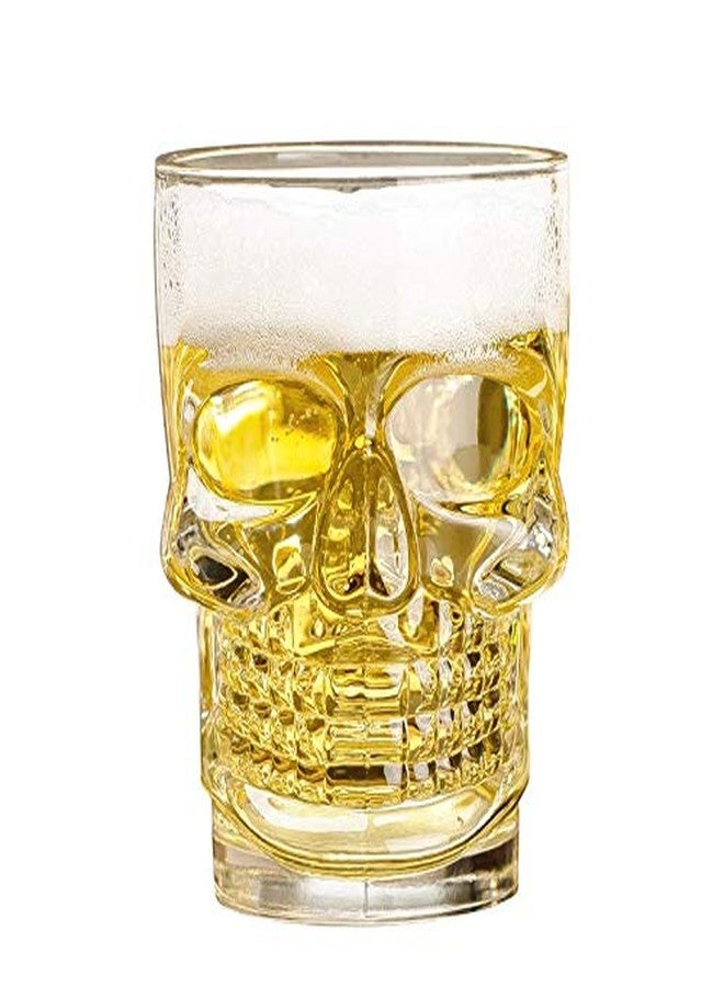 VILON Italian Premium Glass Beer Mugs with Handle | Crystal Clear Glass Beer Mug | 520ml (1, Skull Beer Mug 520ML) - Image 4