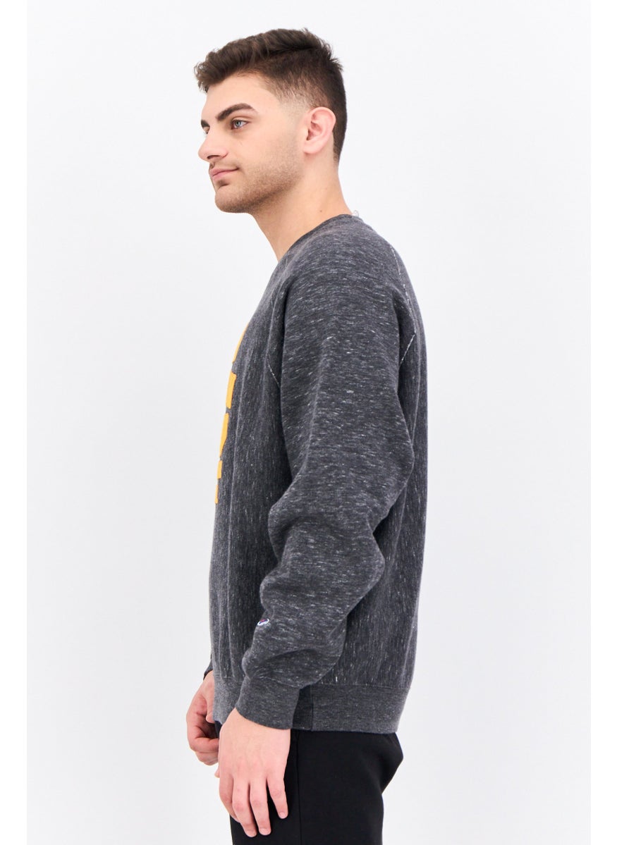 Champion Men Sportswear Fit Long Sleeves Outdoor Sweatshirt, Grey Heather  - Image 2