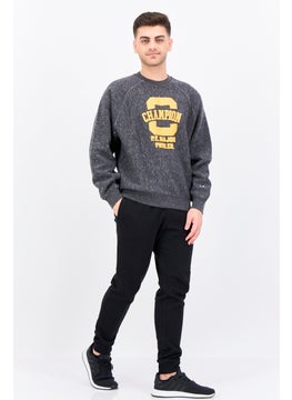Champion Men Sportswear Fit Long Sleeves Outdoor Sweatshirt, Grey Heather  - Image 4