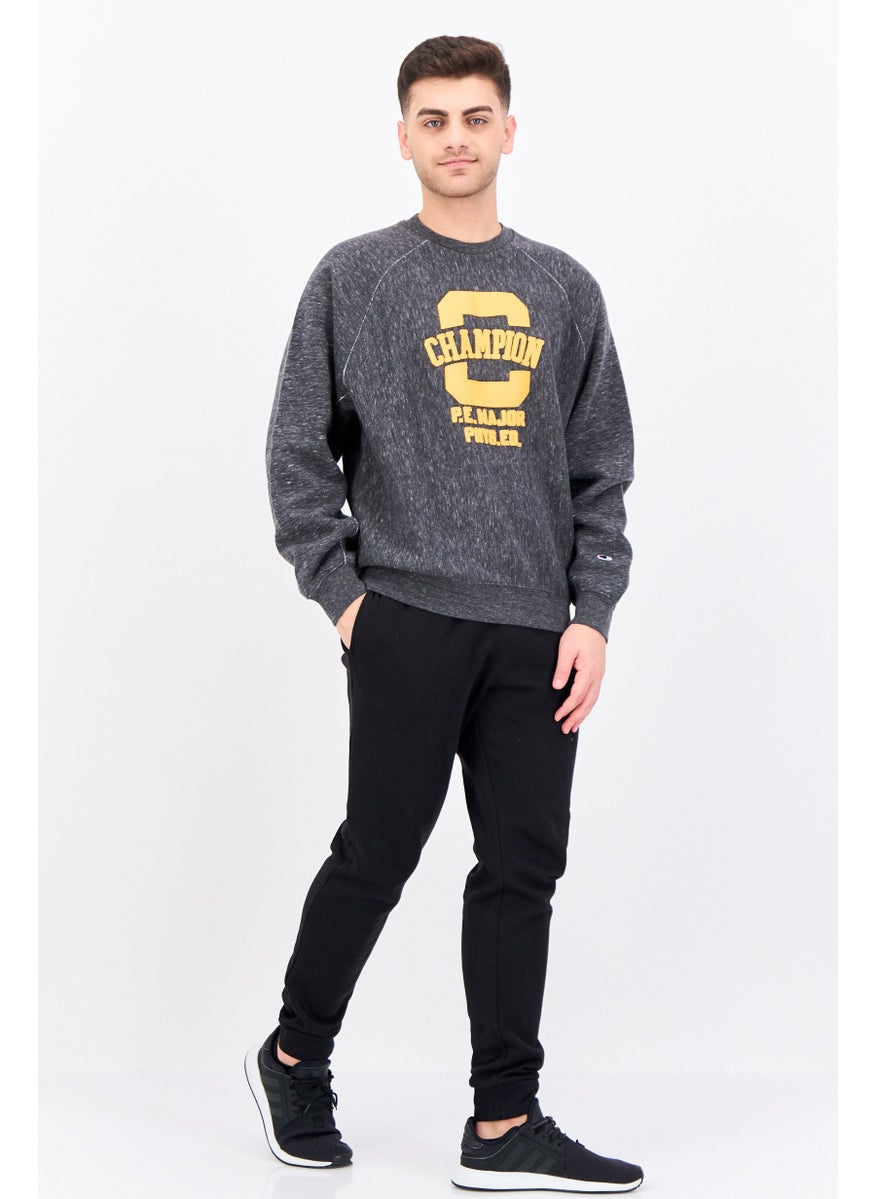 Champion Men Sportswear Fit Long Sleeves Outdoor Sweatshirt, Grey Heather  - Image 4