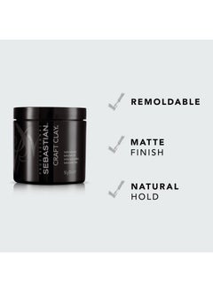 Sebastian Sebastian Craft Clay, Remoldable Texturizing Hair Clay, 1.7 oz  - Image 4