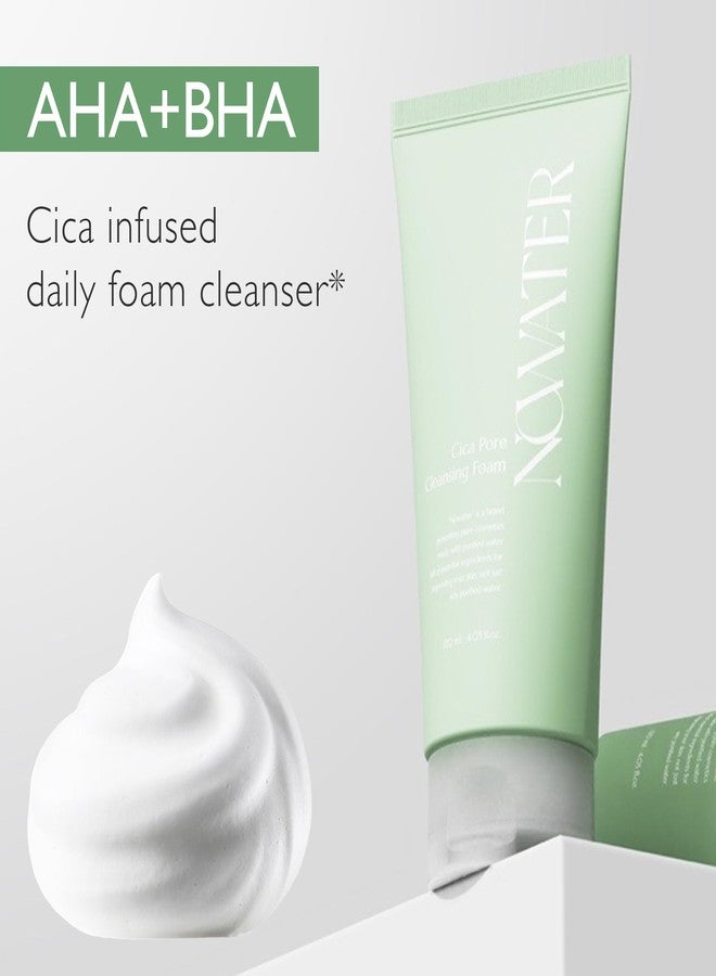 NOWATER Cica Pore Cleansing Foam | Pore Cleansing and Sebum Control | Cica, Hyaluronic Acid, Aloe | Daily Face Wash | Korean Skin Care for face (4.05 fl.oz) - Image 2