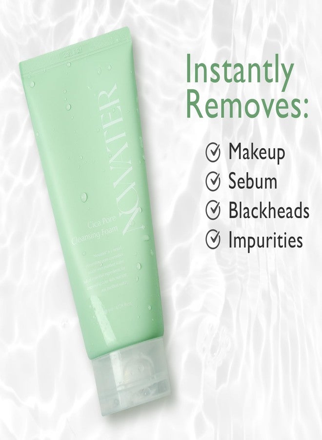 NOWATER Cica Pore Cleansing Foam | Pore Cleansing and Sebum Control | Cica, Hyaluronic Acid, Aloe | Daily Face Wash | Korean Skin Care for face (4.05 fl.oz) - Image 3