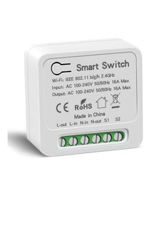 Mini Smart Relay WiFi Switch, 16A DIY Smart Light Switch Module, Smart Life Tuya App Control, Compatible with Alexa and Google Home, Smart Speakers with Appointment Timing Function