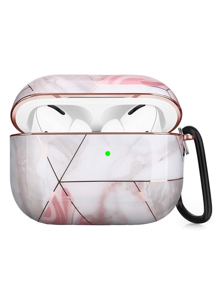 Airpods Pro 2/2022 Case, For Airpods Pro 2 Case with Keychain Protective Dustproof Shockproof Eco-Friendly Cute Girls Men Women for Apple AirPods Pro 2 Case Cover (Pink @ Gold) - Image 1