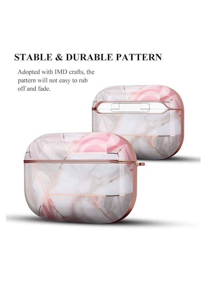 Airpods Pro 2/2022 Case, For Airpods Pro 2 Case with Keychain Protective Dustproof Shockproof Eco-Friendly Cute Girls Men Women for Apple AirPods Pro 2 Case Cover (Pink @ Gold) - Image 2