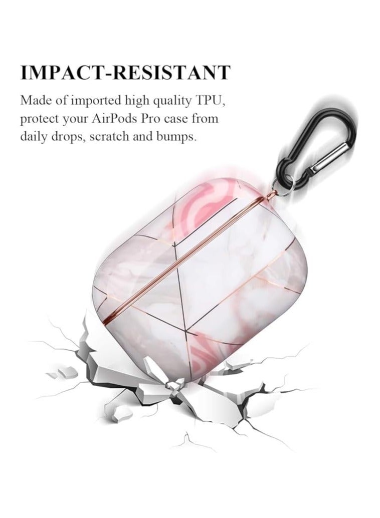 Airpods Pro 2/2022 Case, For Airpods Pro 2 Case with Keychain Protective Dustproof Shockproof Eco-Friendly Cute Girls Men Women for Apple AirPods Pro 2 Case Cover (Pink @ Gold) - Image 4