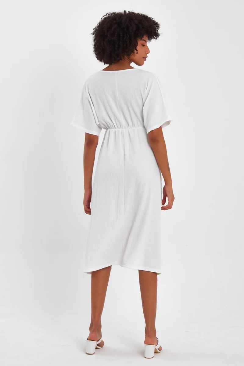 Alexander Gardi White Textured Dress