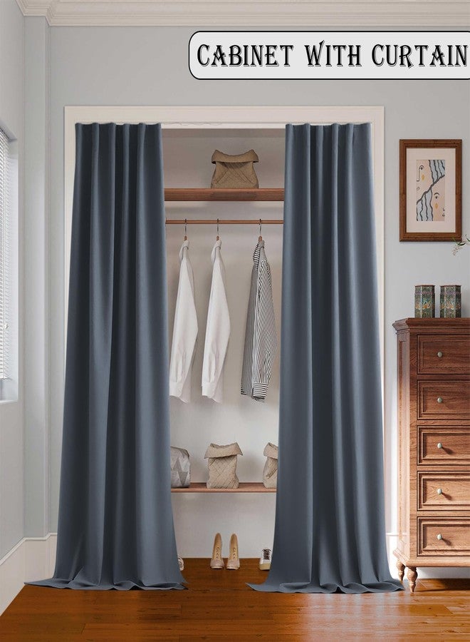 RoomDarkning Room Divider Curtains with Ceiling Track, 95% Blackout Heavy Track Ceiling Curtains Noise Reduction Privacy Curtain Track System Kits, 15 ft Wide x 8 ft Tall, Dark Grey, 1 Panel - Image 2