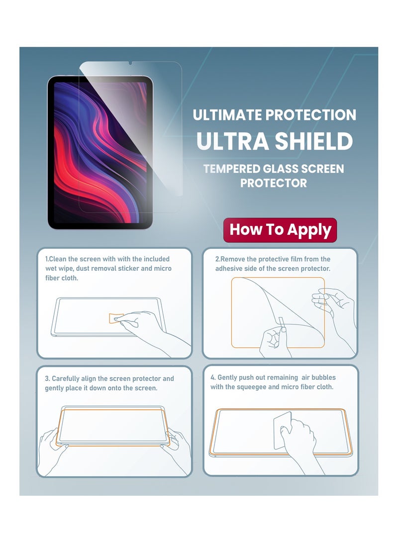 Moxedo Ultra Shield Tempered Glass Screen Protector HD Clear 9H Hardness Micro Curved Edges with Installation Guide for Apple iPad Mini 6 (2021) - Image 3