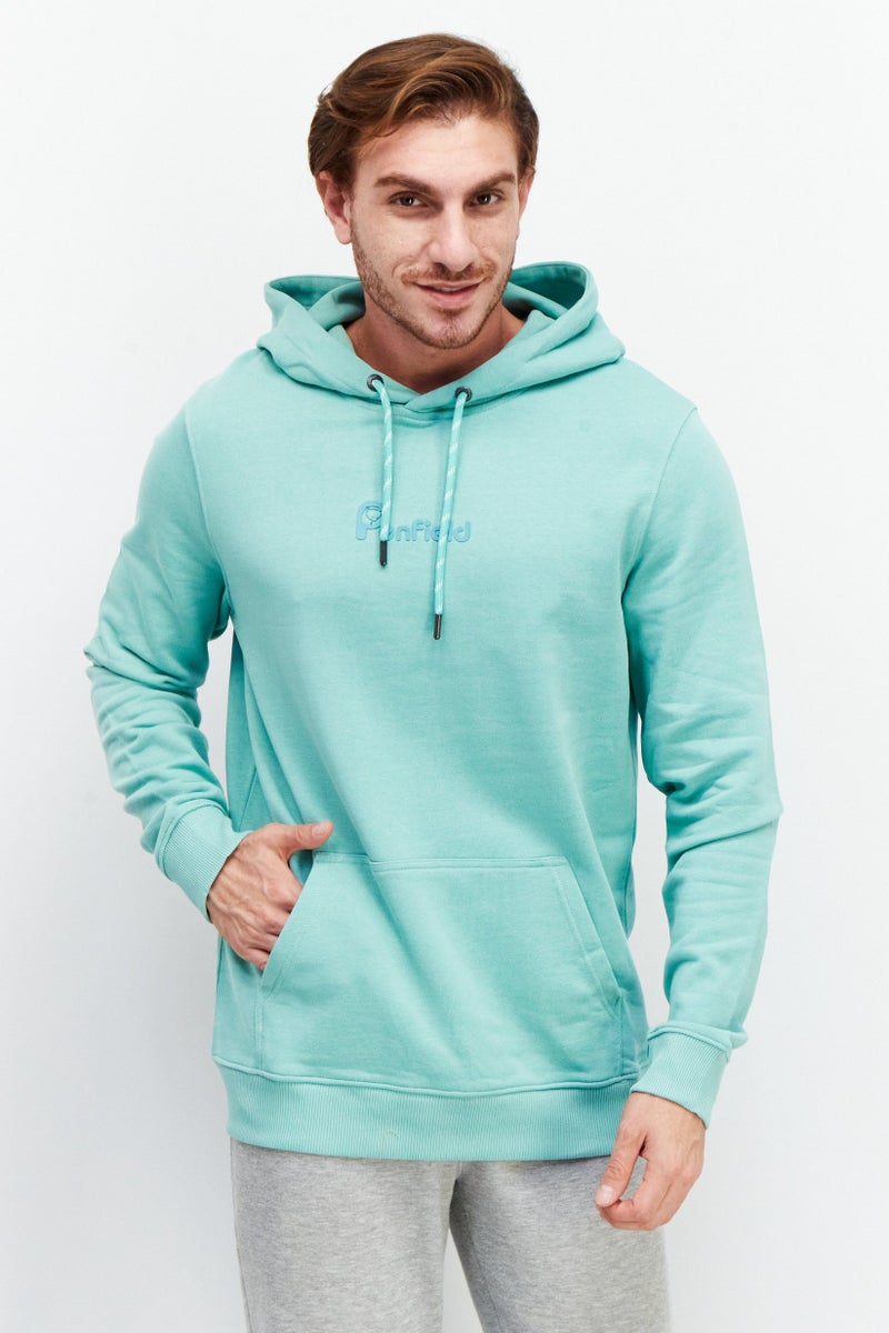 Penfield Men Hooded Neck Brand Print Long Sleeves Sweatshirt, Mint - Image 1