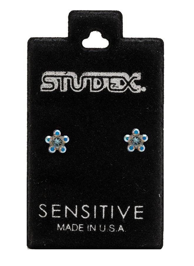 Studex - Daisy Ab Crystal March Aquamarine Allergy-Free Stainless Steel Ear Studs - Image 1