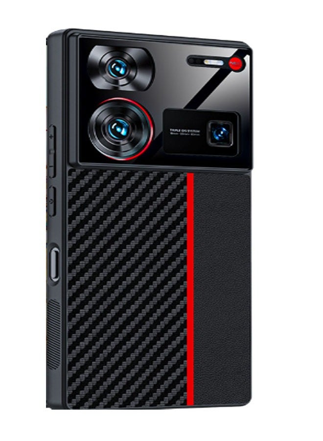 general Compatible with Nubia Z60 Ultra Protective Shockproof Capa Case Ultra Thin Carbon Fiber Texture Leather Phone Cover - Image 2