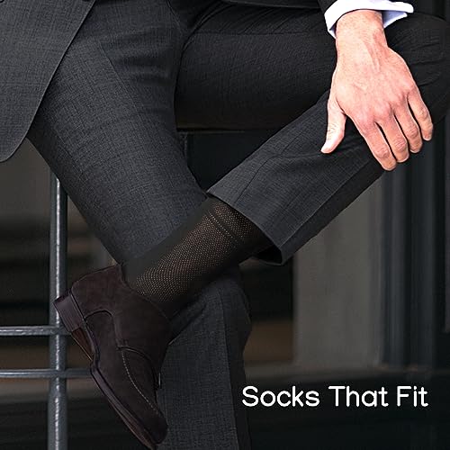 Duna Men’s Socks, Ultra Thin Breathable Cotton Mens Dress Socks (5 pack), Super Soft and Lightweight Sock for Men, Black - Image 4
